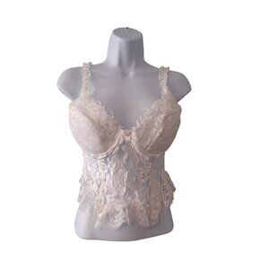 Inner Most nwt vintage lingerie top white lace padded Bustier womens L